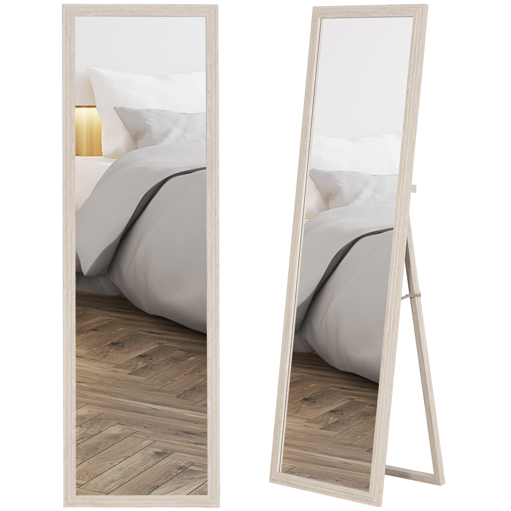 STANDSPIEGEL DE-17948 Weiß - Weiß, Glas (50/160/4cm) - ComfortXL