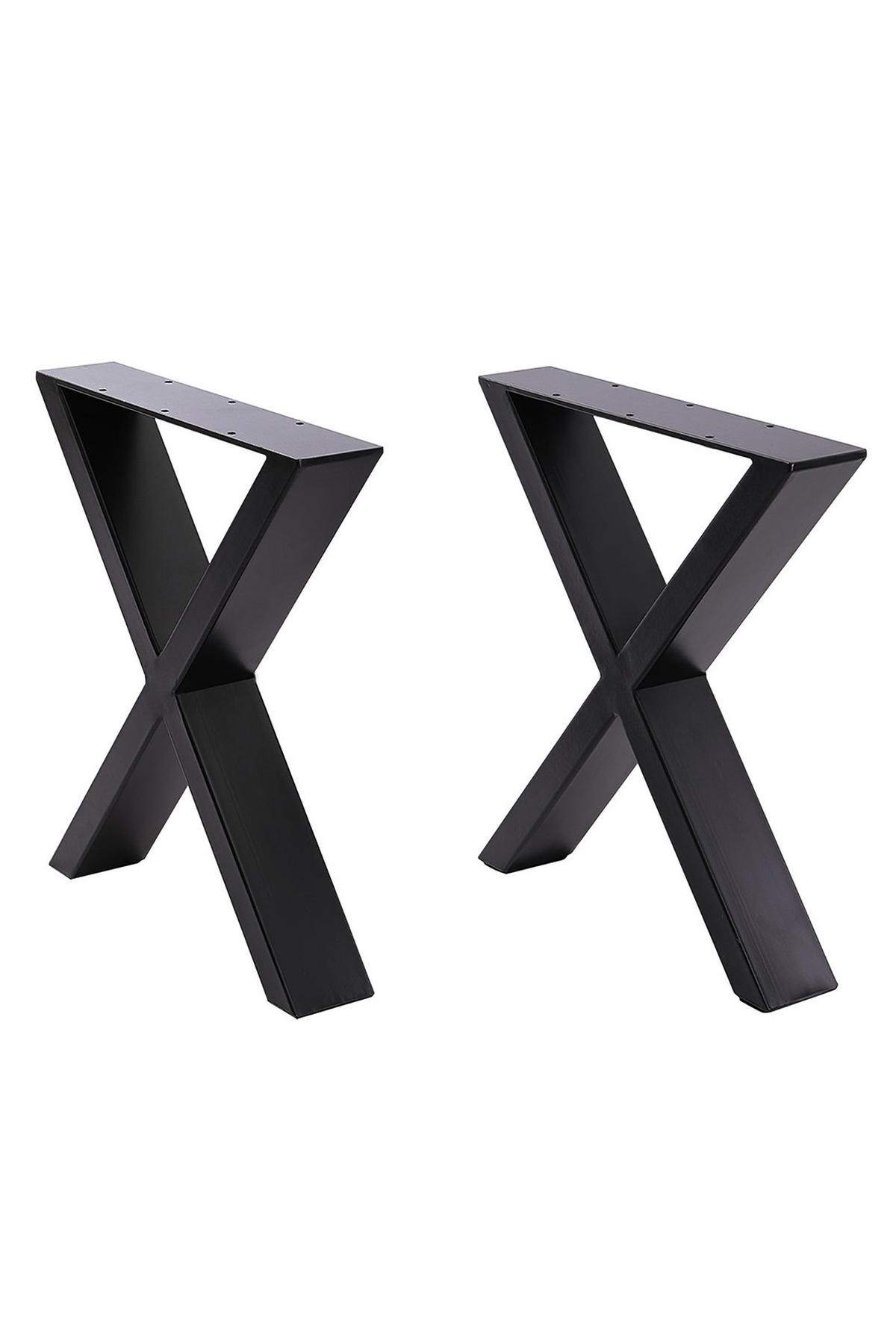 TISCHBEINE 2-tlg Set X-förmige aus Eisen in Schwarz 71-cm hohe 50 x 7 x 71 cm - Schwarz, Metall (50/71/7cm) - Livingandhome