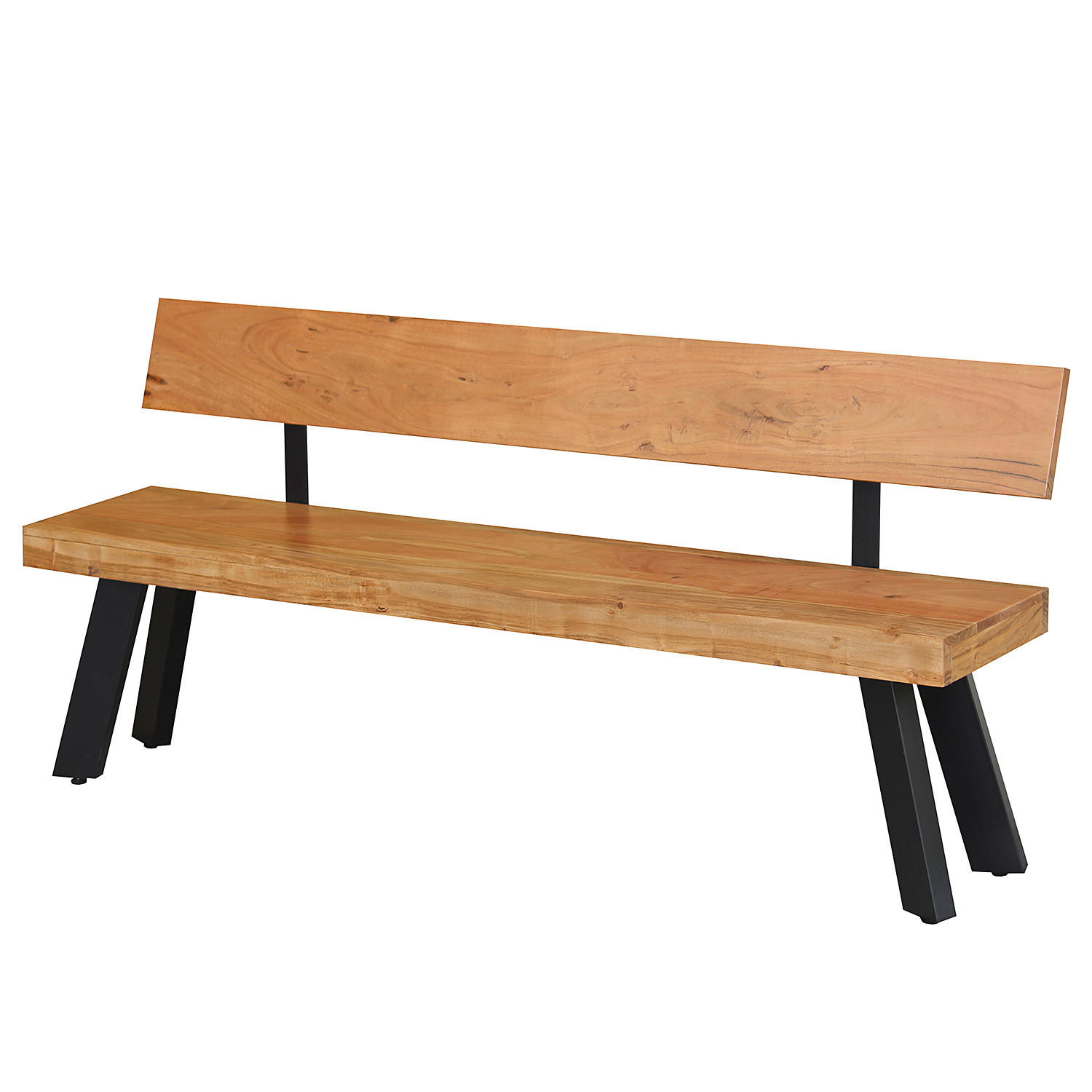 SITZBANK - Akazie massiv / Eisen - Akaziefarben, Holz (178/80/38cm) - home24