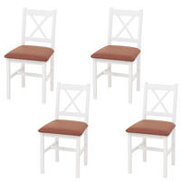 ESSZIMMERSTUHL Weiß, Orange 4er-Set - Weiß/Orange, Holz (43/85/44cm) - MCW