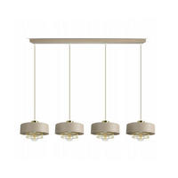 PENDELLEUCHTE ECRU - Beige/Goldfarben, Metall (94/20/100cm) - kiki design