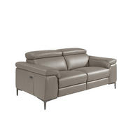 SOFA 2-SITZER Dunkelgrau Dunkler Stahl 170/102/97 cm - Dunkelgrau/Grau, Leder (170/97/102cm) - ANGEL CERDA