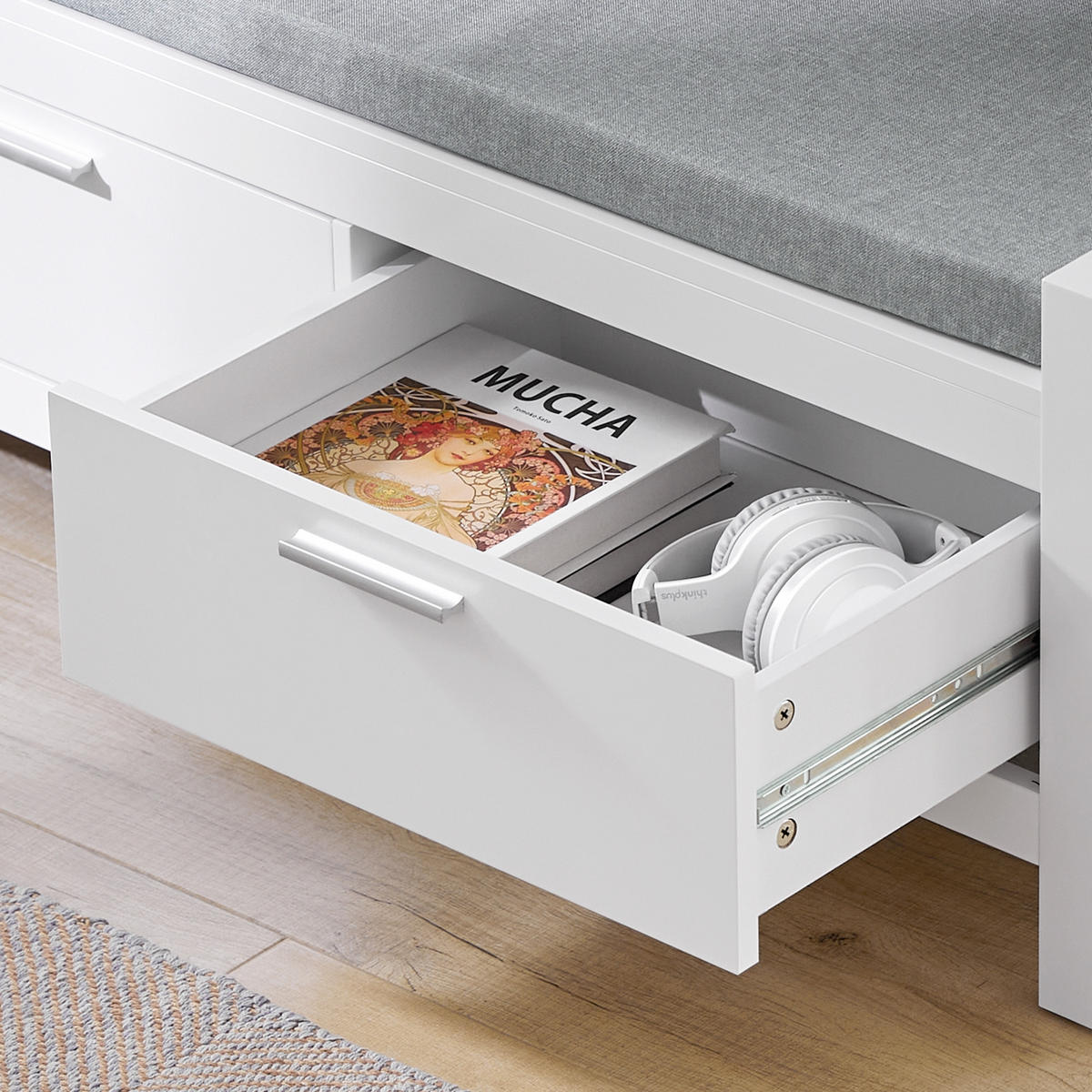 SCHUHBANK Weiß - Weiß, Holzwerkstoff (100/40/40cm) - SoBuy