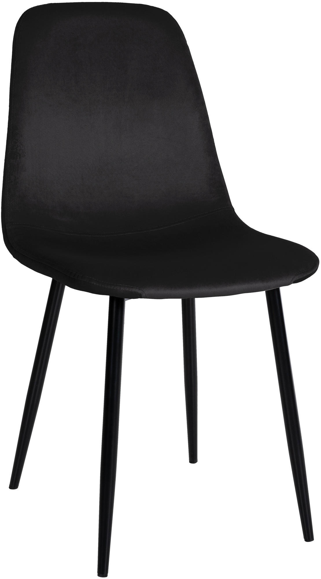 ESSZIMMERSTUHL MOVI - Schwarz Samt, Metall | 88x44x51cm - Schwarz, Metall (44/88/51cm) - DELUKE