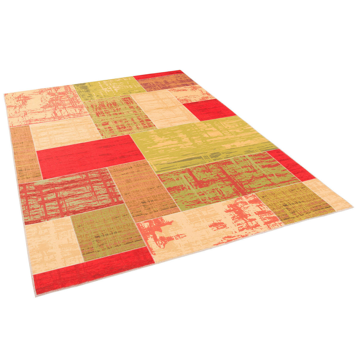 LUXUS VINTAGE DESIGNER TEPPICH PRIMUS PATCHWORK - Terra cotta, Textil (120/160cm) - Pergamon