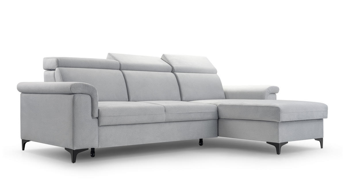 ECKSOFA VERMO HELLGRAU - Hellgrau, Textil (252/170cm) - Luxkor24