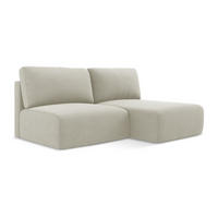 ECKSOFA mit Schlaffunktion rechts Strukturstoff Stoff Beige - Beige/Creme, Kunststoff/Textil (210/149cm) - LaMiaSofa