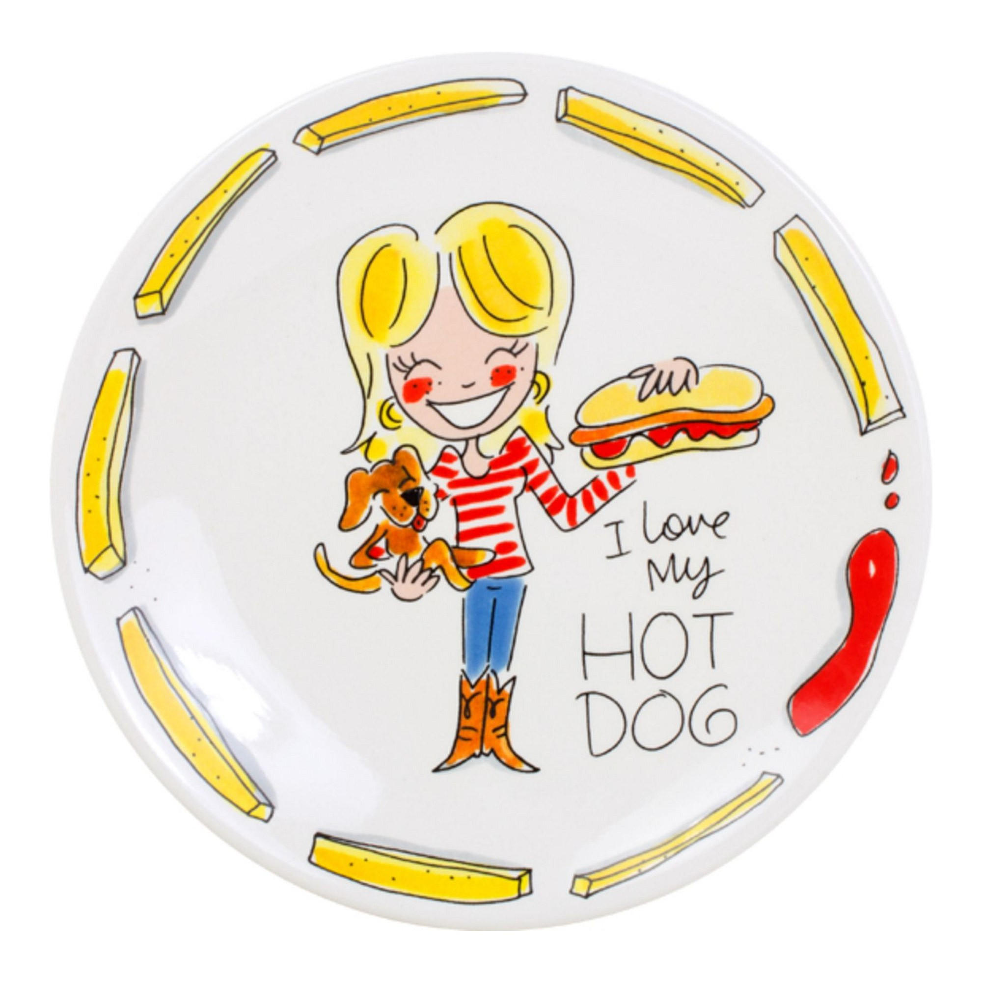 FRÜHSTÜCKSTELLER Hot Dog in Bunt - 22cm - Multicolor, Keramik (21.8cm) - Blond Amsterdam