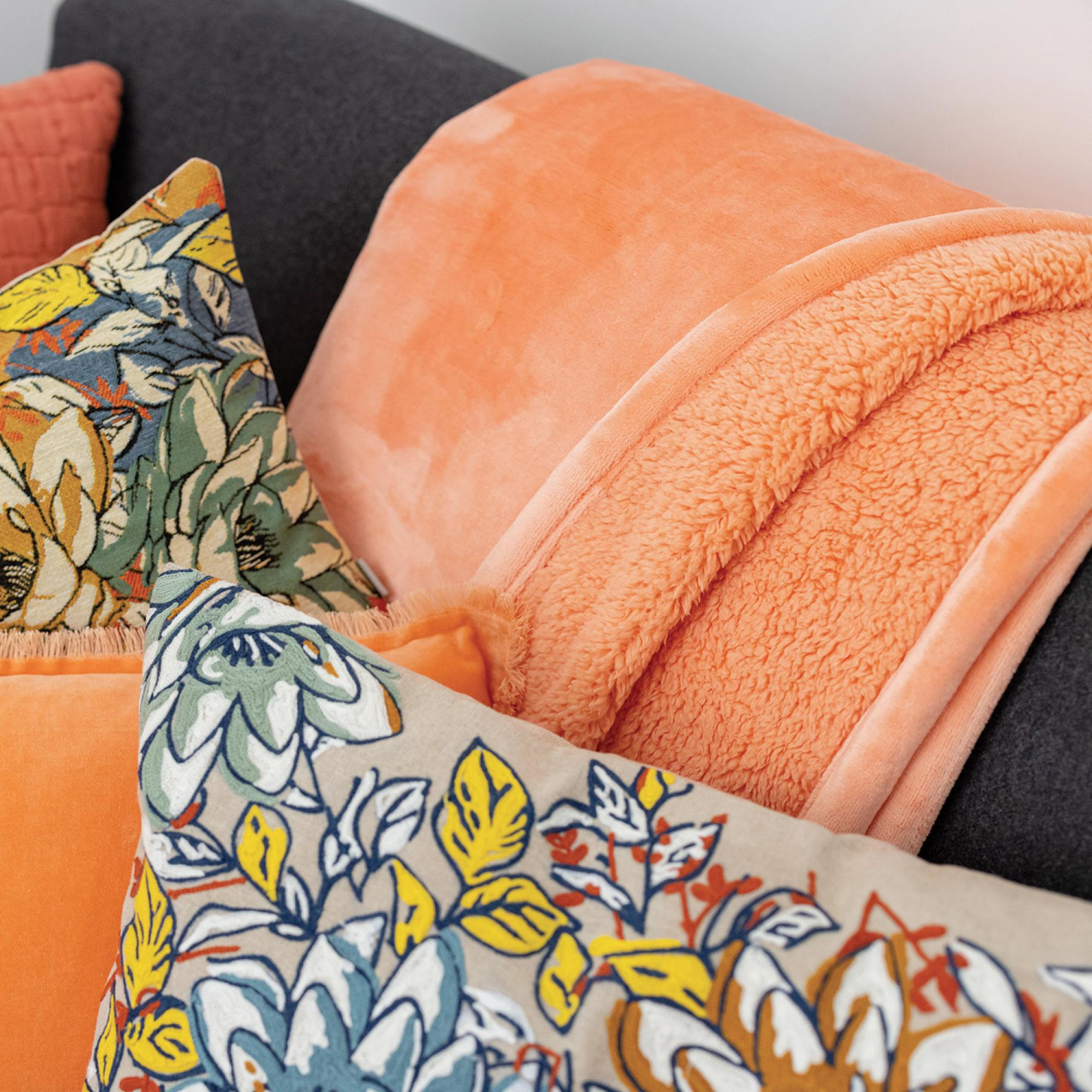 BETTÜBERWURF Michka guave 240 x 220 cm - Orange, Textil (220/240cm) - Vivaraise
