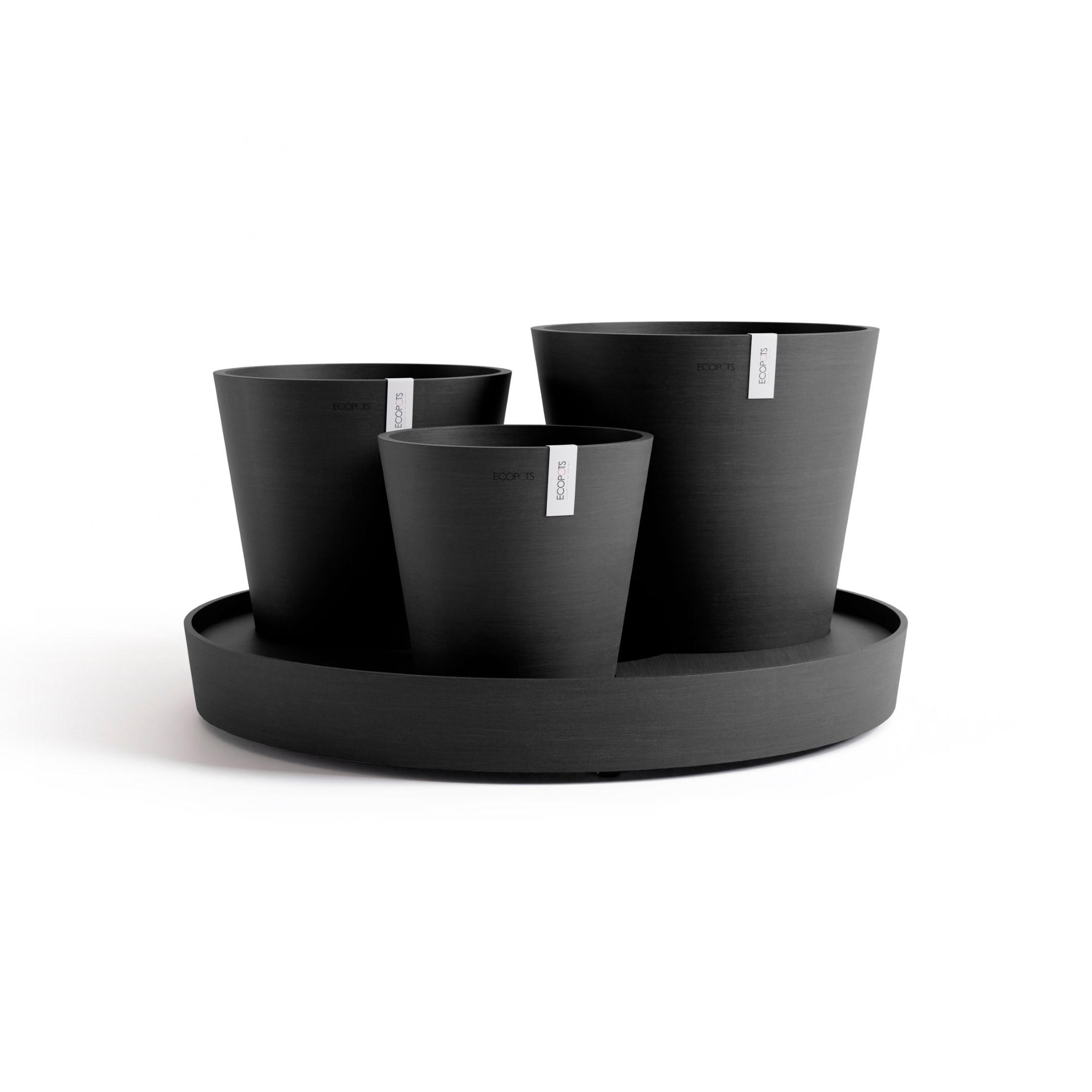Ecopots Blumentopf Dunkelgrau 30.7 cm