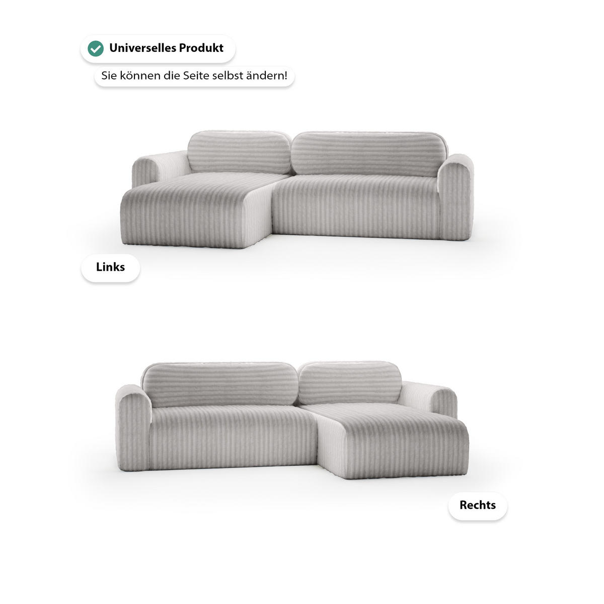 ECKSOFA mit Schlaffunktion Pablitto, Grau - Grau, Textil (286/100cm) - Meblito