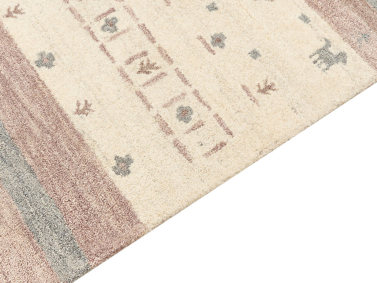 KURZFLOR-GABBEH Karli 230/160 cm - Beige, Textil (160/230cm) - Beliani