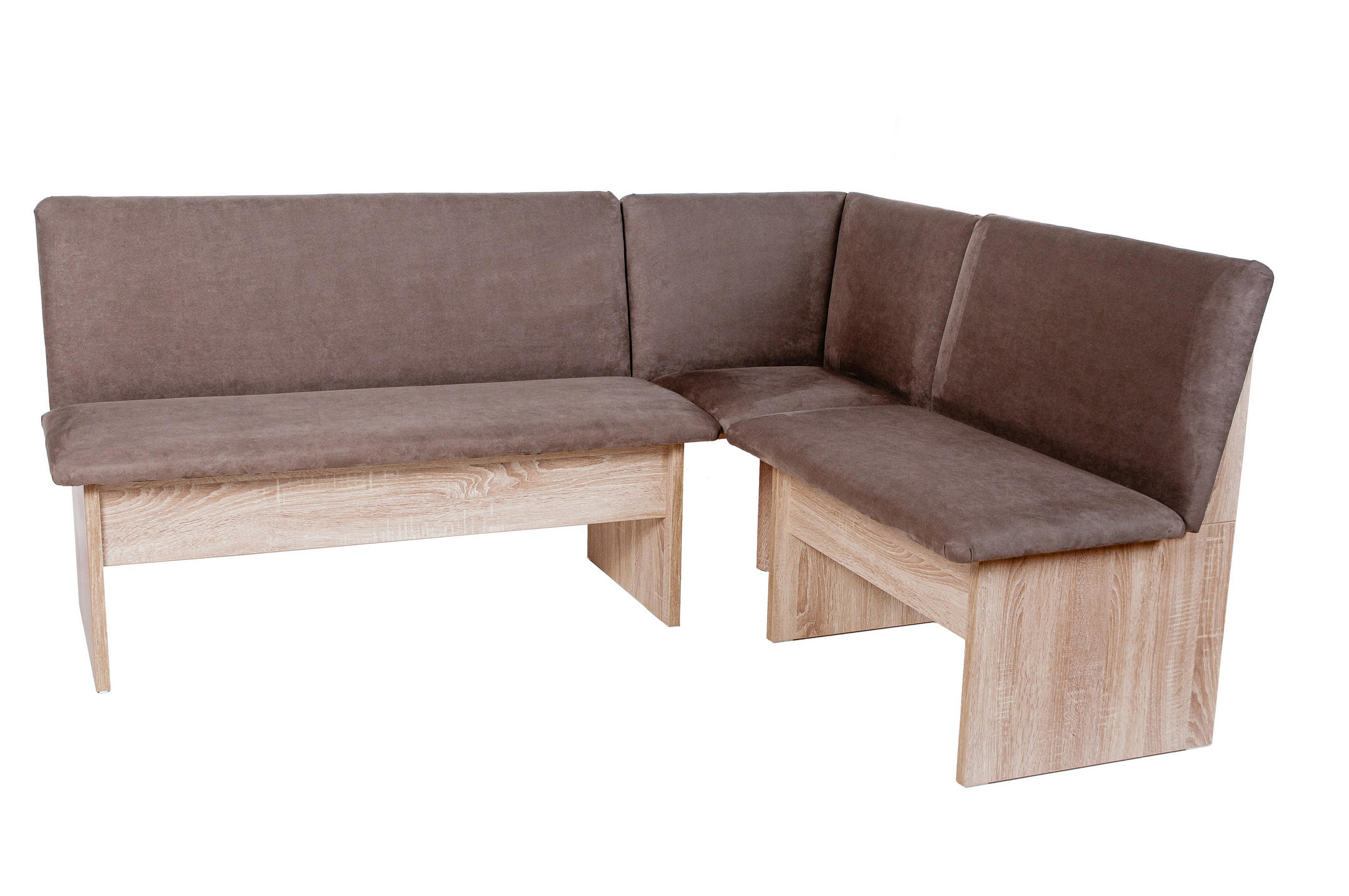 ECKBANK Die Vielseitige - Braun/Sonoma Eiche, Holzwerkstoff/Textil (145/185cm) - Kundler Home