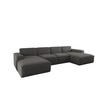 ECKSOFA U-Form Siena mit Stoff Artico Anthrazit - Anthrazit, Holz (344/165cm) - Kaiser Möbel