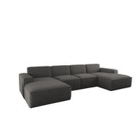 ECKSOFA U-Form Siena mit Stoff Artico Anthrazit - Anthrazit, Holz (344/165cm) - Kaiser Möbel