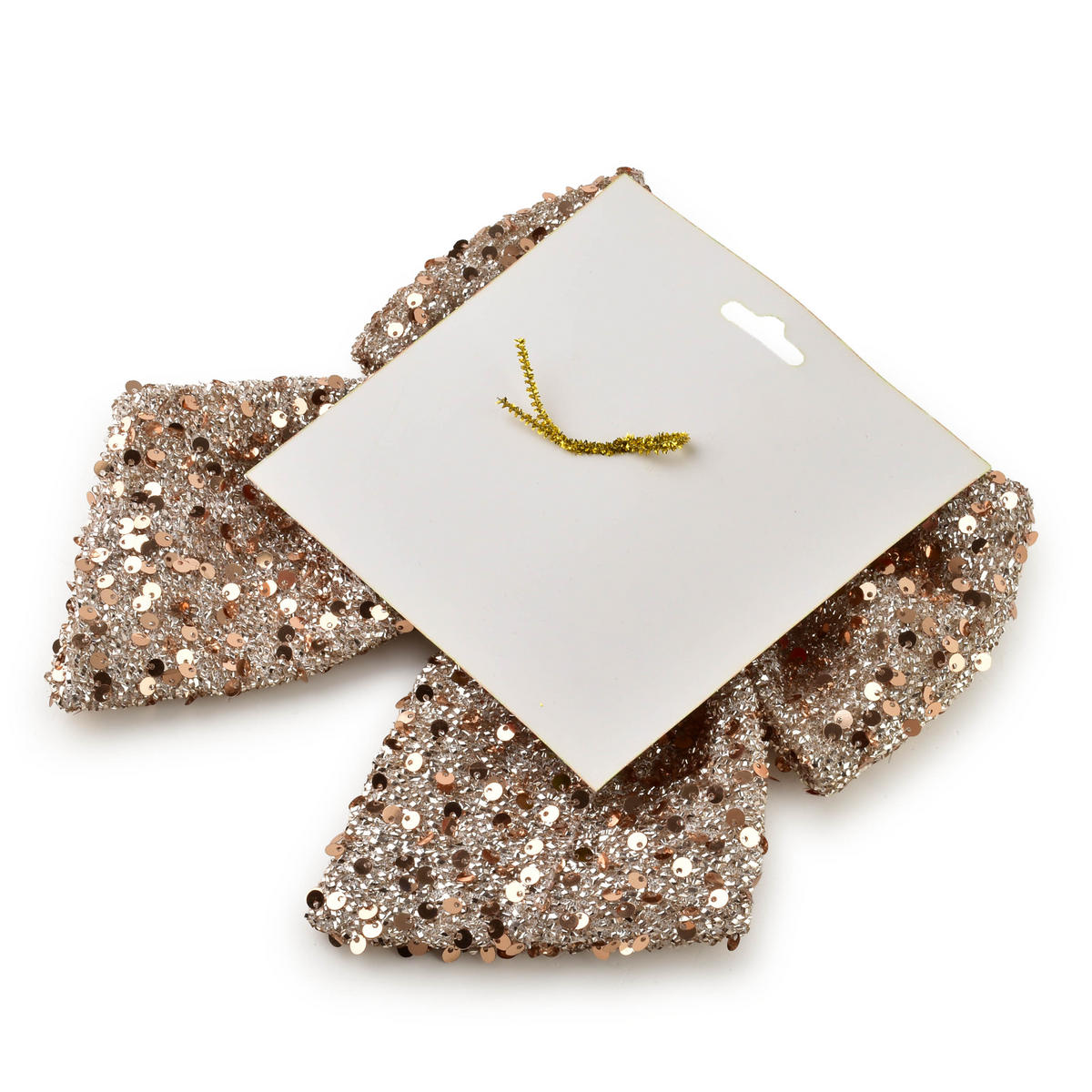 DEKOKOKARDE Santa Lila Champagnergold 38/41cm Pailletten - Champagner, Textil (42/2/39cm) - Mondex