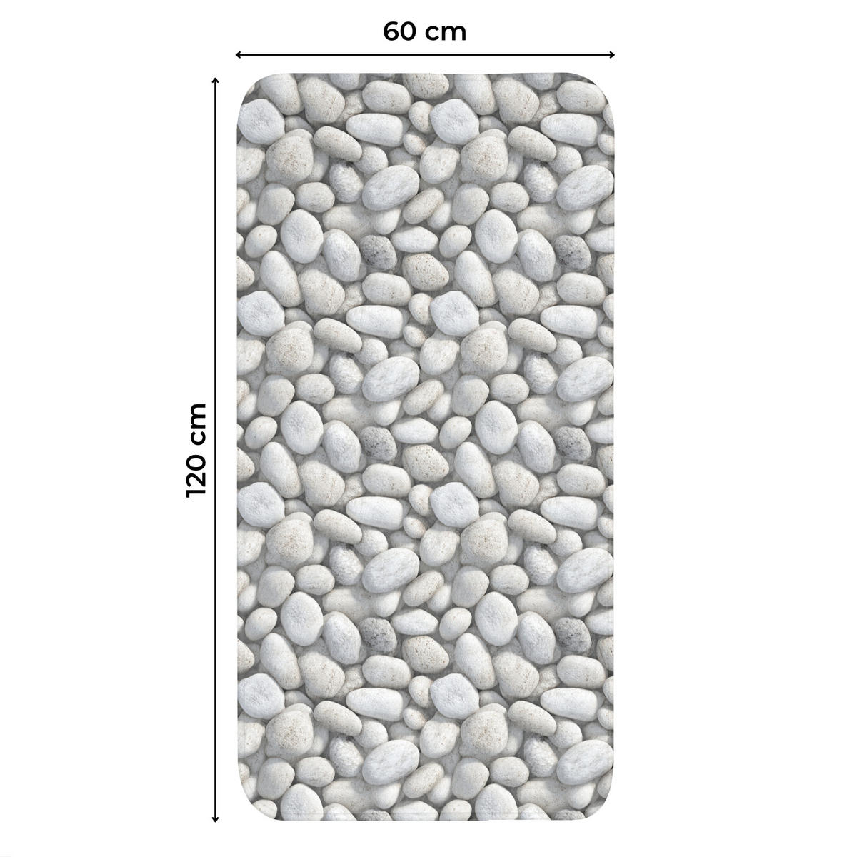 WC PŘEDLOŽKA Kameny - šedé - oválné 60x120 cm - světle šedá, textil/plast (60/1cm) - OnlyWow