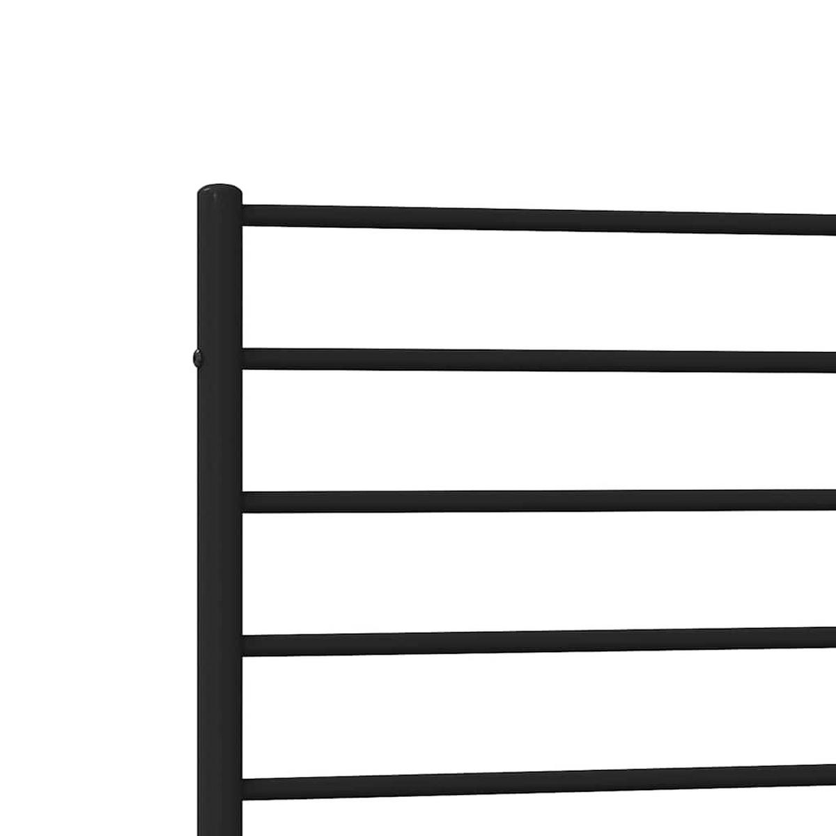 BETTGESTELL Mit Kopf- Und Fussteil Metall Schwarz 90/200 Cm - Schwarz, Metall (90/200cm) - vidaXL