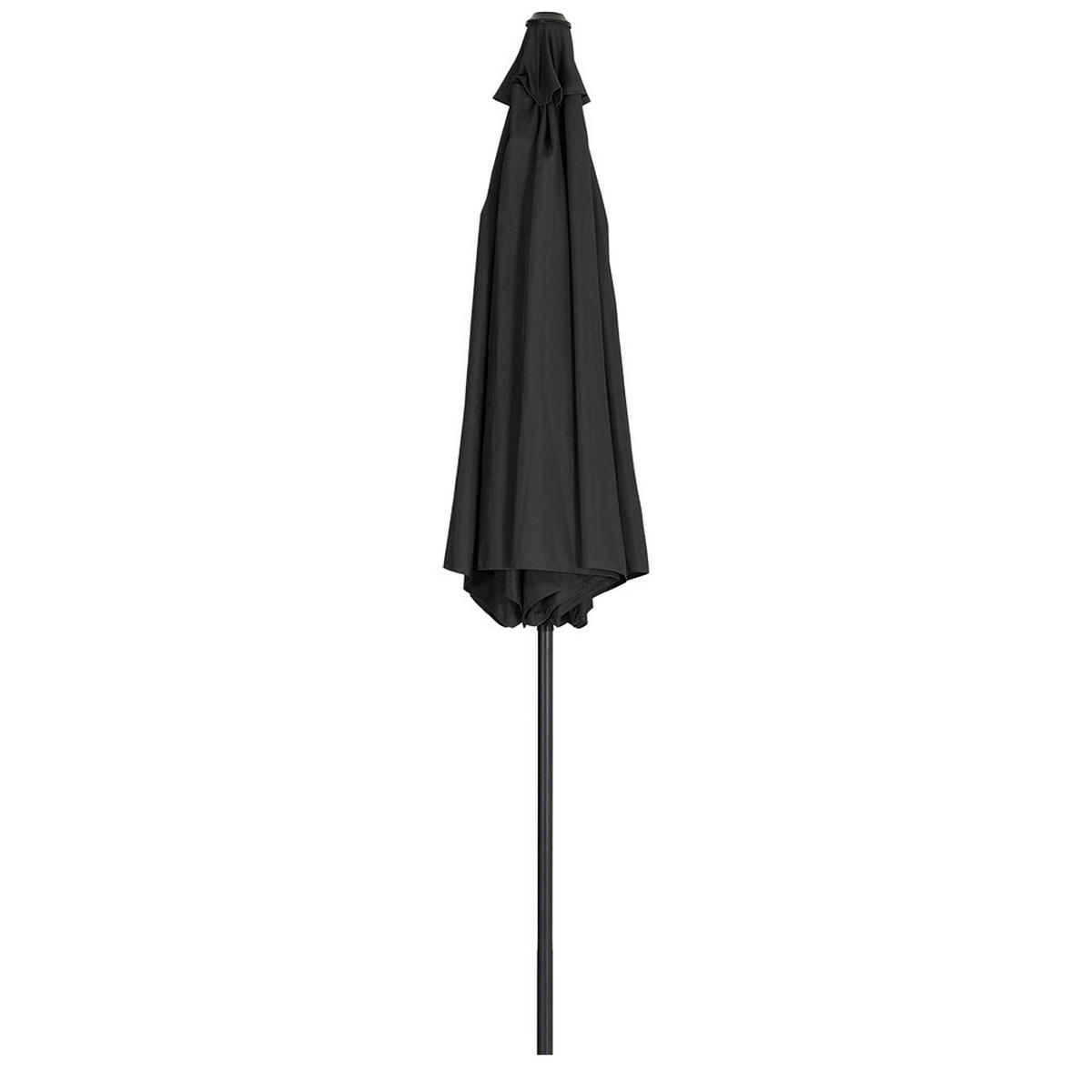 SONNENSCHIRM aus Polyester Metall mit Resin-Sockel Schwarz wetterfest und standfest drehbar 360° neigbar 60° 3 x 2.4m Ø49 × 35 cm - Schwarz, Metall (240/50cm) - Livingandhome