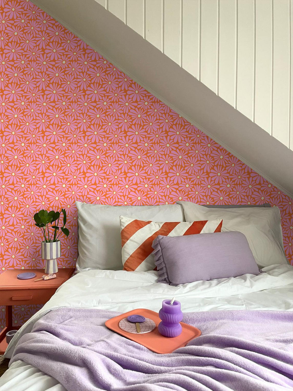 TAPETE Gänseblümchen 50 x 900 cm - Pink, Papier (50/900cm) - ESTAhome