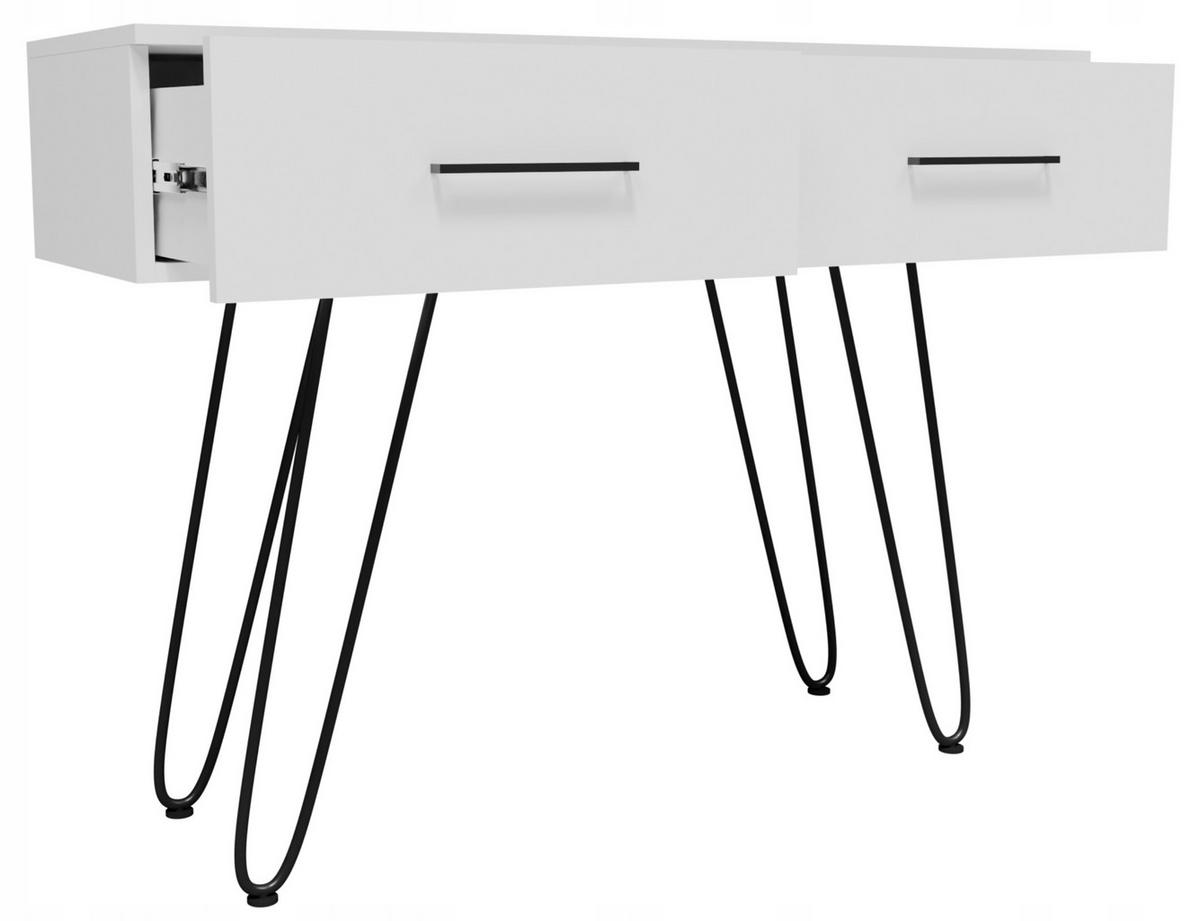 SCHMINKTISCH CR3-C1 Weiß-Schwarz 100/37/76 cm - Schwarz/Weiß, Holzwerkstoff (100/76/37cm)