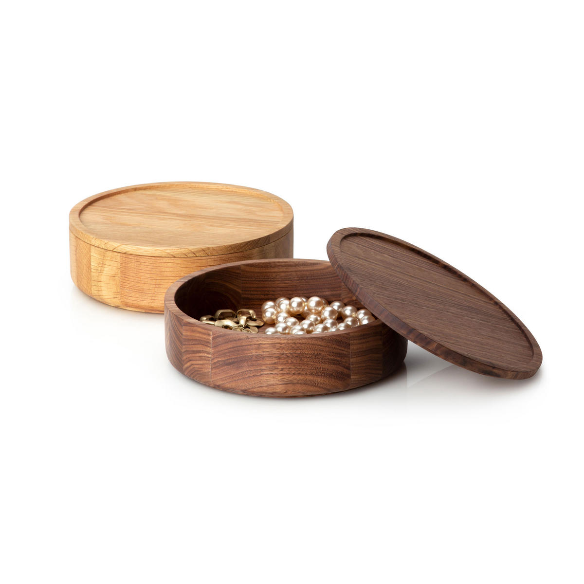 AUFBEWAHRUNGSDOSE, Walnussholz, Ø 19 x 6 cm, 4171 - Braun, Holz (20/7/20cm) - Continenta