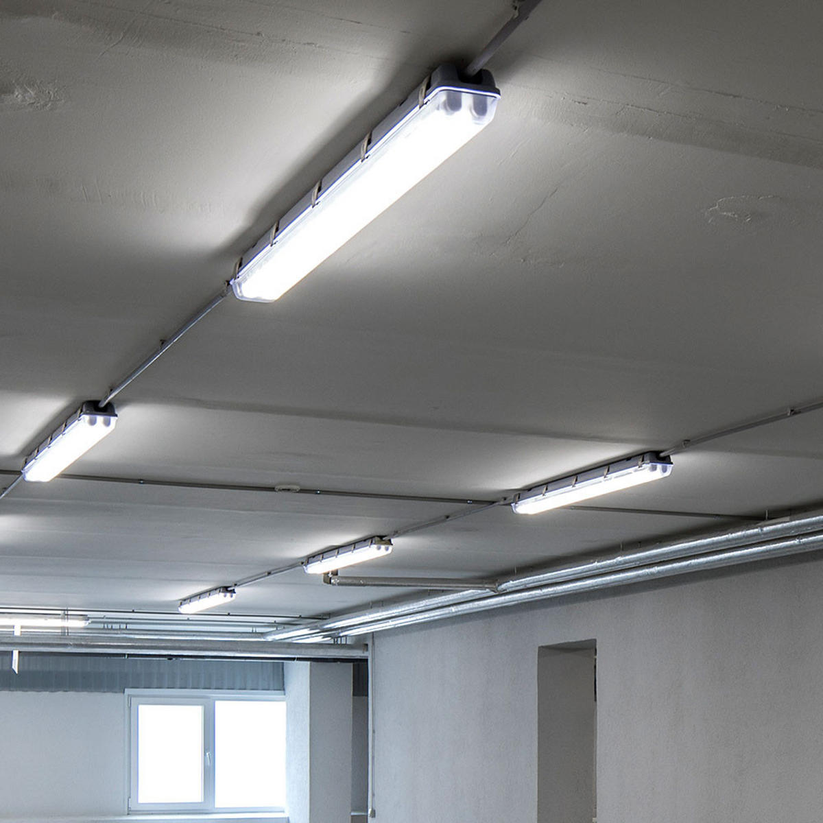 LED DECKENLEUCHTE Weiß Kunststoff 2er Set - Weiß, Kunststoff (120/6.5/5.8cm)
