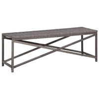 GARTENBANK 120 cm Poly Rattan Grau - Grau, Holz (120/43/40cm) - furnicato
