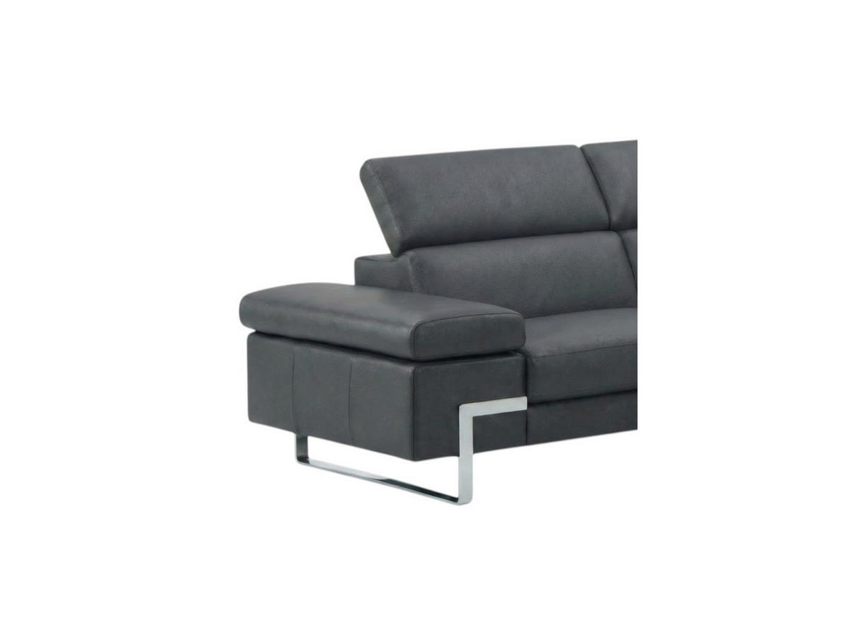3-SITZER Sofa Opera Echtleder mit 1 x Relaxfunktion Anthrazit - Anthrazit, Leder/Metall (223/75/109cm)