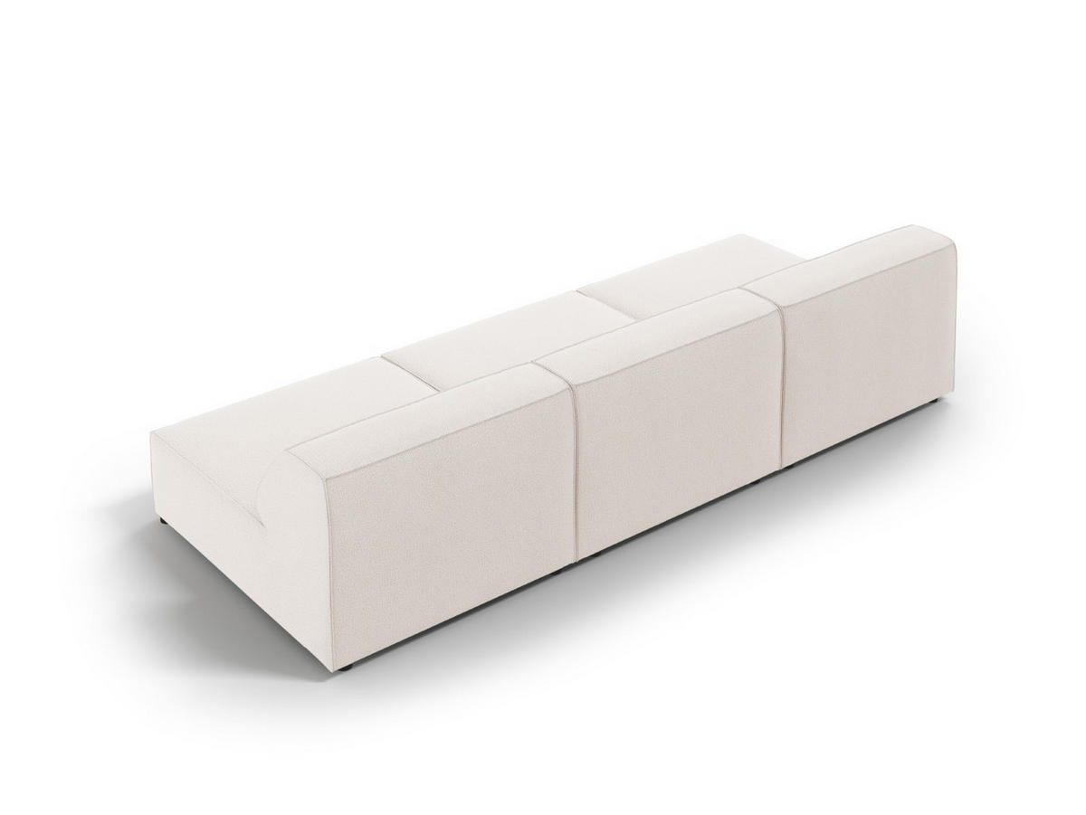 SOFA Jodie aus strukturiertem Stoff leichtes beige 3 Sitzplätze - Beige, Textil (102/70/240cm) - Micadoni