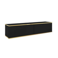 HÄNGEBOARD Banff RTV135 – Schwarzes Glattes Front, Artisan-Eiche - Schwarz, Glas/Holzwerkstoff (135/30/32cm) - Komodee