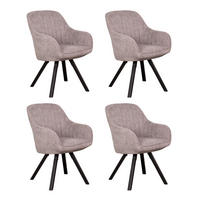 ESSZIMMERSTUHL Matera drehbar 4er-Set - Schwarz/Grau, Naturmaterialien/Textil (59/84/61cm) - Mr. Deko
