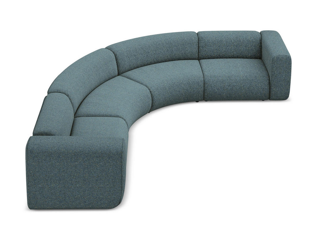 ECKSOFA Strukturstoff Stoff Blau - Blau/Blaugrau, Kunststoff/Textil (318/318cm) - Makamii