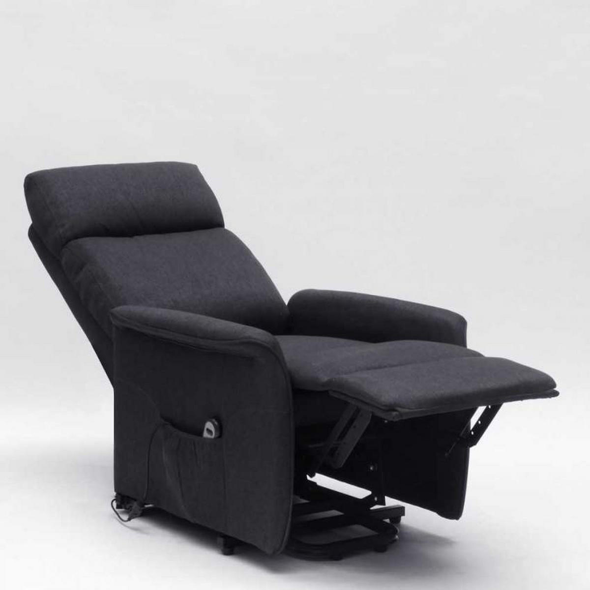 RELAXSESSEL mit Sitzlift giorgia - Schwarz - Schwarz, Textil (73/103/155cm) - Pasmara