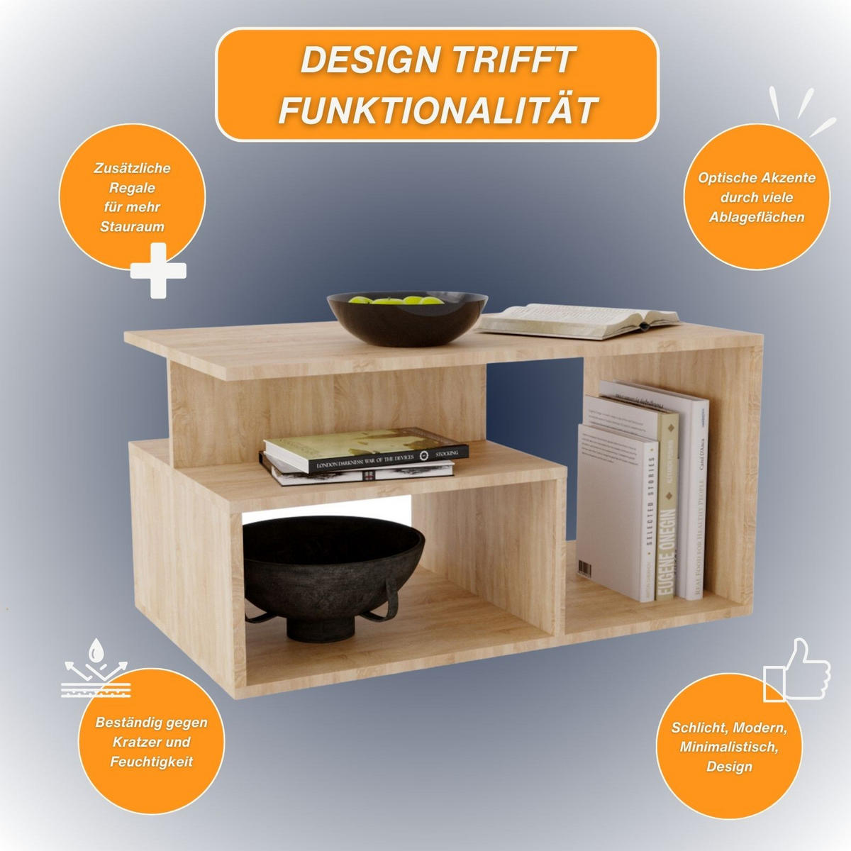 COUCHTISCH Maja90 90/44/50 - Beige, Holzwerkstoff (50/90/44cm) - RAUMHIRSCH FURNITURE