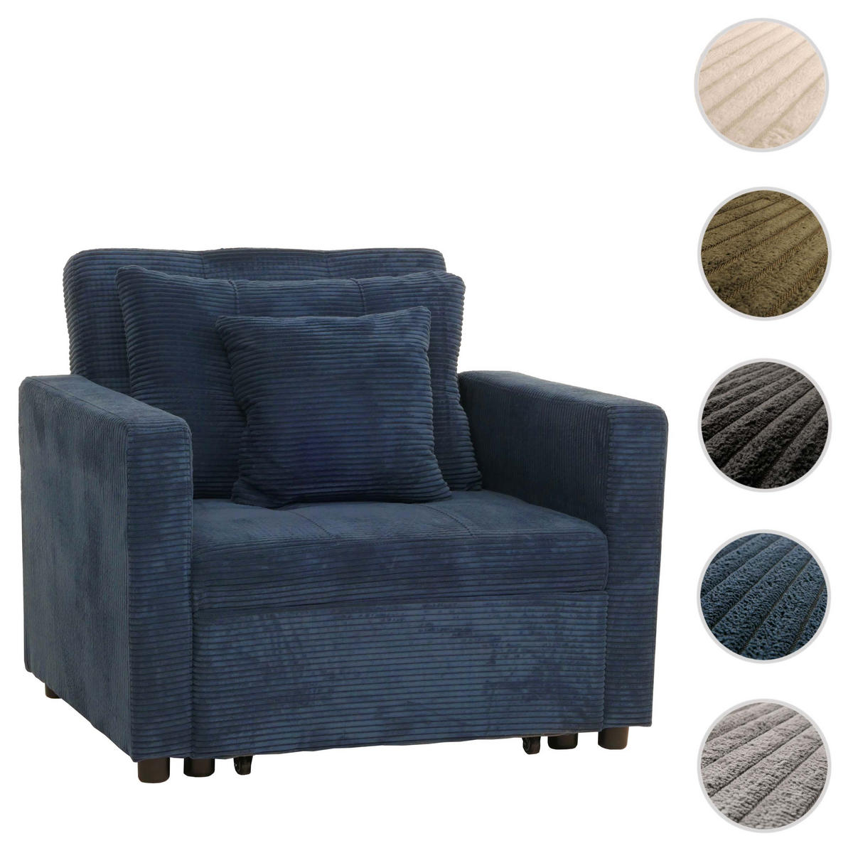 SCHLAFSESSEL Blau - Blau, Textil (100/86/88cm) - MCW