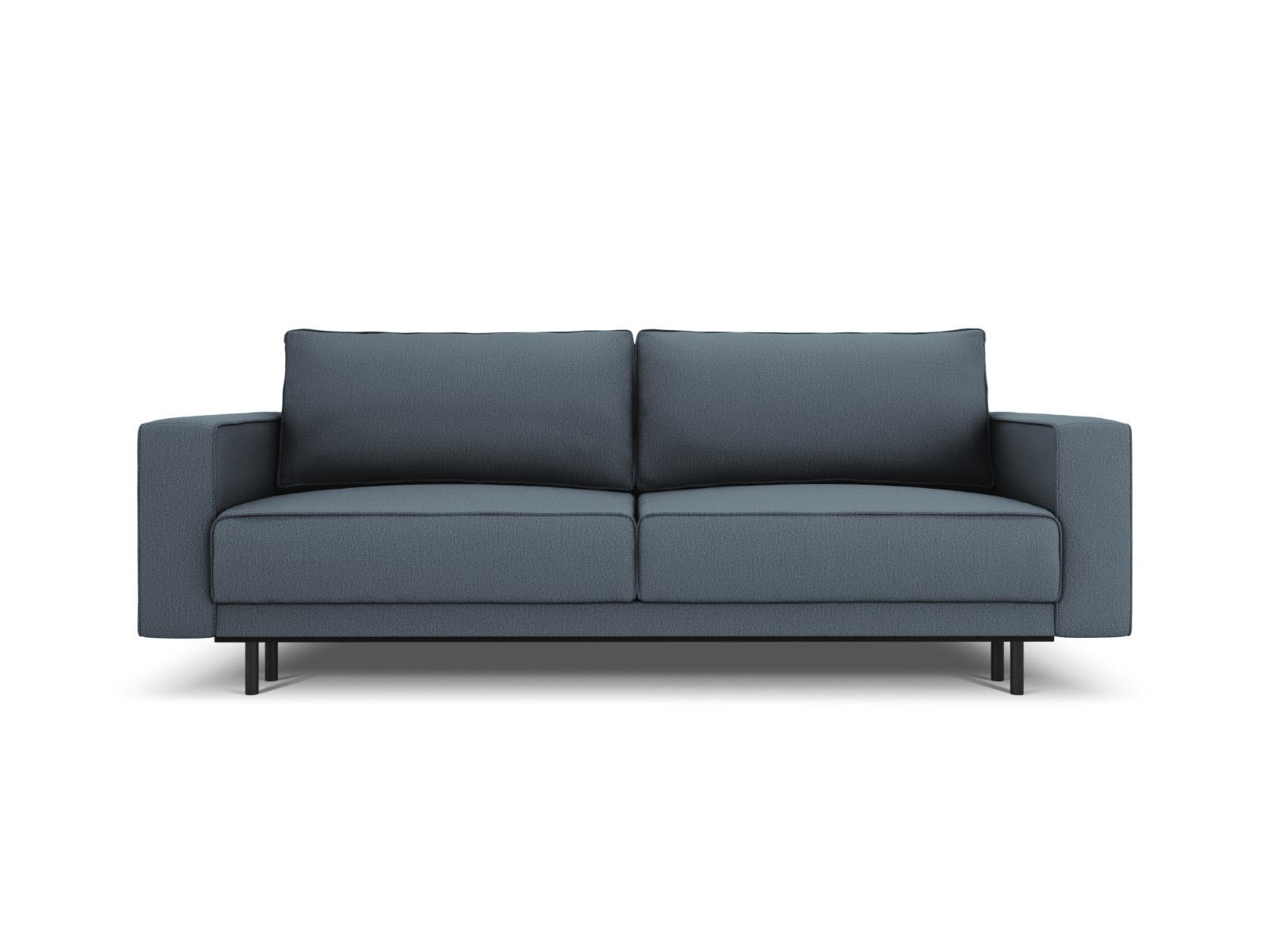 AUSKLAPPBARES-SOFA mit Bettkasten Caro aus strukturiertem Stoff blau 3 Sitzplätze - Blau, Textil (97/93/236cm) - Micadoni