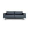 AUSKLAPPBARES-SOFA mit Bettkasten Caro aus strukturiertem Stoff blau 3 Sitzplätze - Blau, Textil (97/93/236cm) - Micadoni