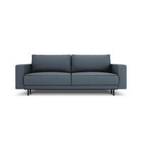 AUSKLAPPBARES-SOFA mit Bettkasten Caro aus strukturiertem Stoff blau 3 Sitzplätze - Blau, Textil (97/93/236cm) - Micadoni