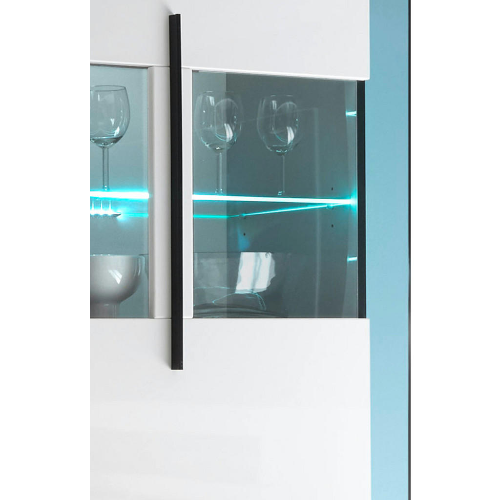 Thumbnail - Furn.Design Highboard, Weiß, Weiß Hochglanz, Kunststoff, Nachbildung, Uni, 5 Fächer, 2 Schubladen, 160x126x42 cm, Wohnzi...