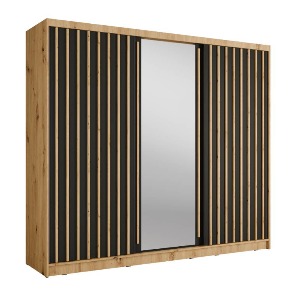SCHIEBETÜRENSCHRANK ALUNA 13 - 248/215/62 cm 2-Türig Artsian Oak/Grau Graphite - Eiche Artisan/Grau, Holz/Holzwerkstoff (248/215/62cm)