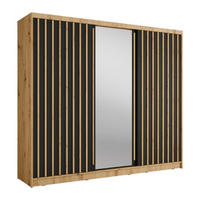 SCHIEBETÜRENSCHRANK ALUNA 13 - 248/215/62 cm 2-Türig Artsian Oak/Grau Graphite - Eiche Artisan/Grau, Holz/Holzwerkstoff (248/215/62cm)