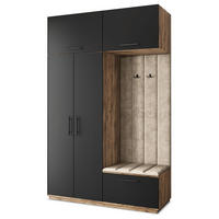 GARDEROBENSCHRANK REMA 150/240/60 cm Modern Eichefarben - Eichefarben/Schwarz, Holzwerkstoff (150/240/60cm) - MASSENO