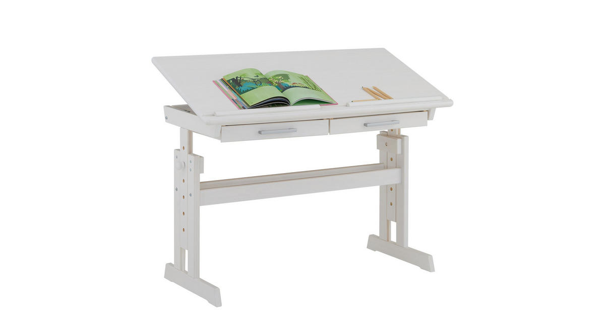 WOOOD kinderbureau Jade - wit - 140x60x75 cm | Leen Bakker