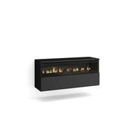 ELEKTROKAMIN LED, Hängend, schwarz, 102/35/45cm - Schwarz, Holzwerkstoff (102/45/35cm) - Skraut Home