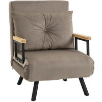 SCHLAFSESSEL in Hellgrau 73x63x81 cm mit Bettfunktion und 5-fach verstellbarer Rückenlehne - Hellgrau, Metall (63/81/73cm) - IVMEU