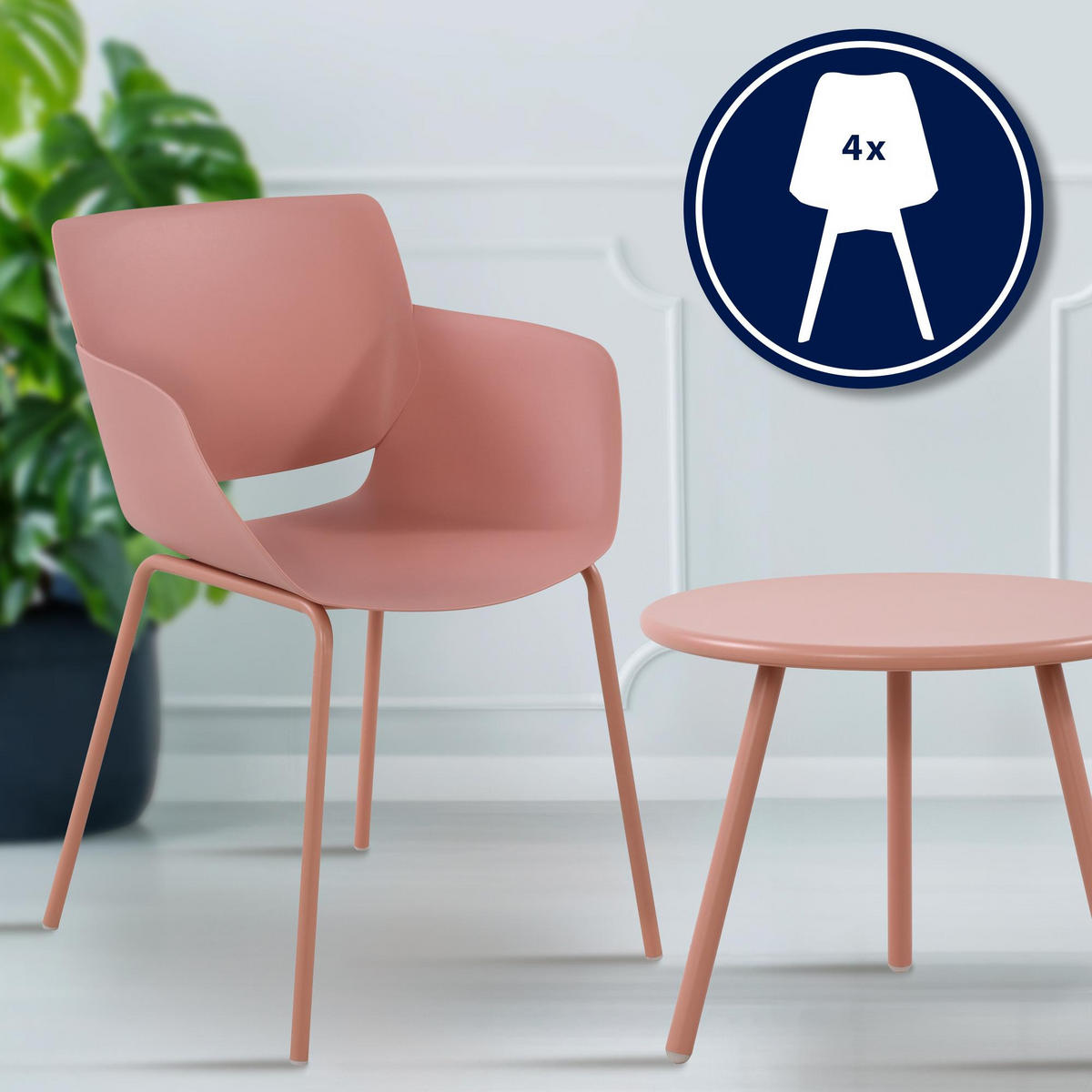 GARTENSITZGRUPPE Kunststoff pink - Pink, Kunststoff - CLP