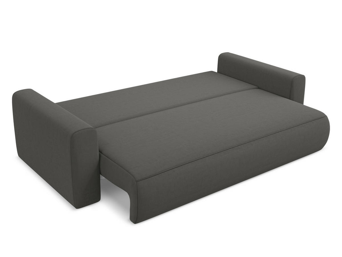 3-SITZER SOFA mit Schlaffunktion Samt Stoff Grau - Dunkelgrau/Schwarz, Kunststoff/Textil (238/82/105cm) - Makamii