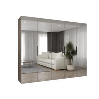 DREHTÜRENSCHRANK 202/250/52 5-türig - Kaschmir/Schwarz, Holz (250/202/52cm) - MÖBEL KRYSPOL