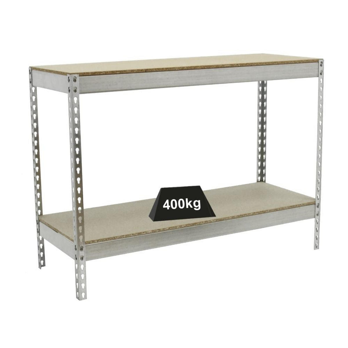 SCHWERLASTREGAL MINI WOOD YETI TWO | HxBxT 90x120x75cm | Fachlast 400kg | Verzinkt - Silberfarben, Metall (120/90/75cm) - PROREGAL